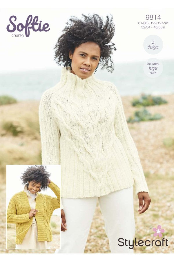 Stylecraft 9814 Sweater and Jacket in Softie Chunky Leaflet