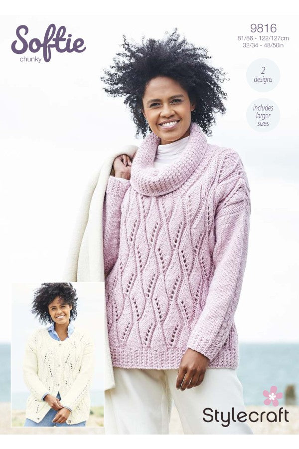 Stylecraft 9816 Sweater and Cardigan in Softie Leaflet