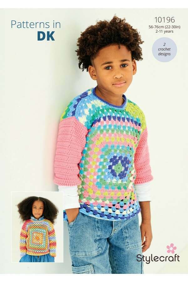 Stylecraft 10196 Crochet Sweaters in Merry Go Round DK and Special DK Leaflet
