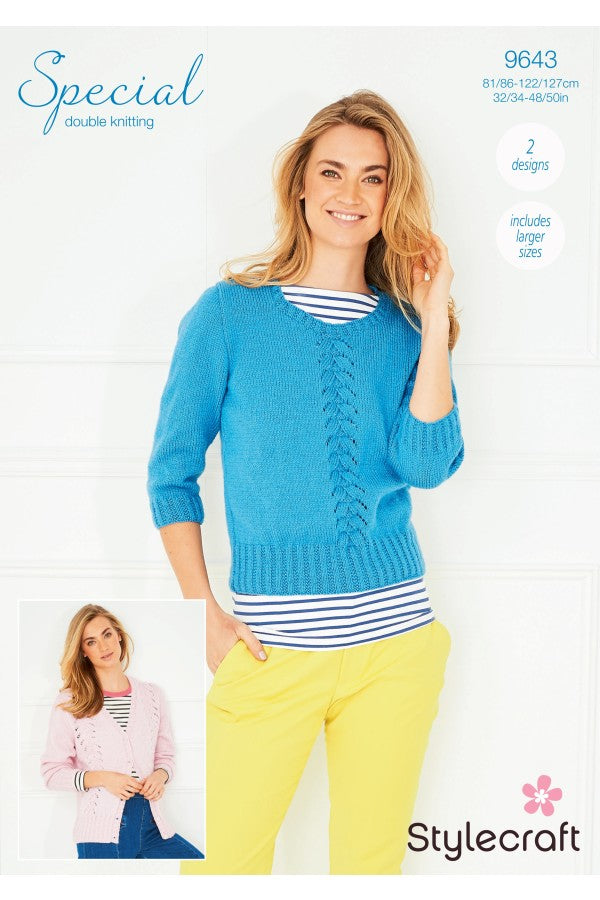 Stylecraft: 9643 Sweater Or Cardigan in Special DK Leaflet