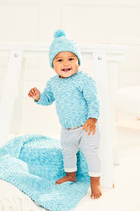 Stylecraft 9898 Sweater, Hat and Blanket in Sweet Dreams Leaflet