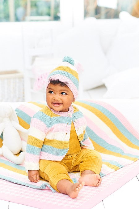 Stylecraft 9977 Cardigan, Hat and Blanket in Bambino DK and Sweet Dreams Leaflet