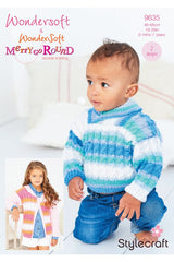 Stylecraft 9635 Cardigan and Sweater in Wondersoft Merry Go Round and Wondersoft DK Leaflet