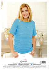 Stylecraft 9136 Classique Cotton DK Easy Sweater Or Top (Downloadable PDF)