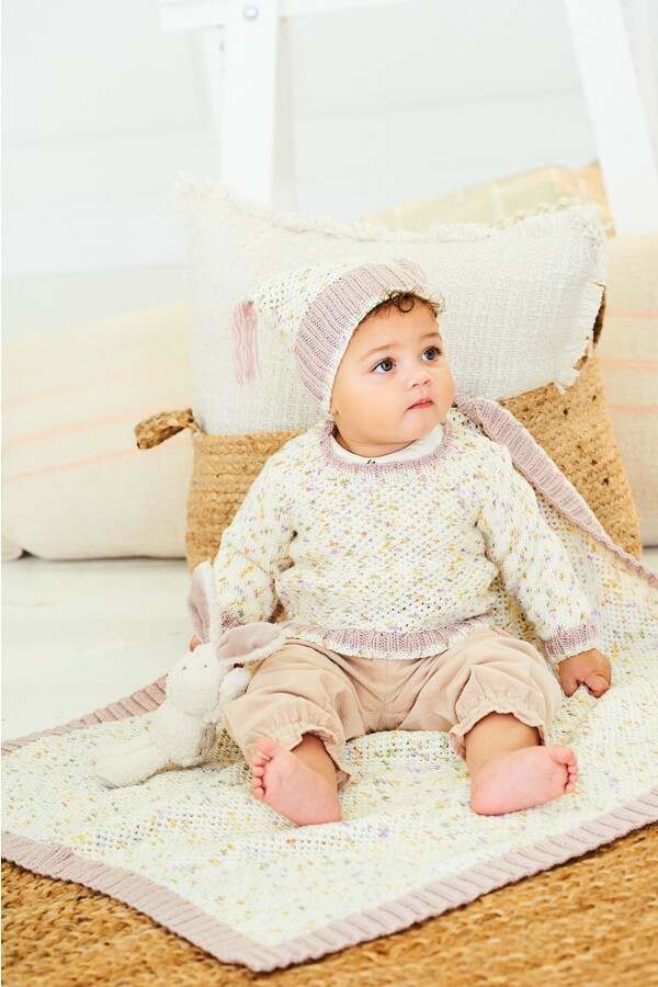 Stylecraft 10202 Sweater, Hat and Blanket in Bambino Dotty DK and Bambino DK Leaflet
