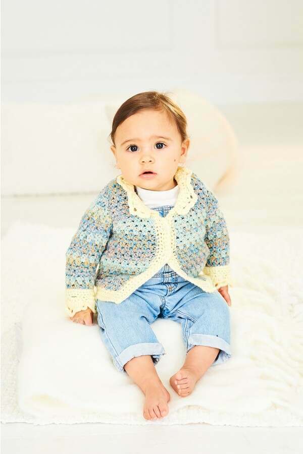 Stylecraft 10160 Crochet Cardigans in Soft Baby Easy Stripes DK and Bambino DK Leaflet