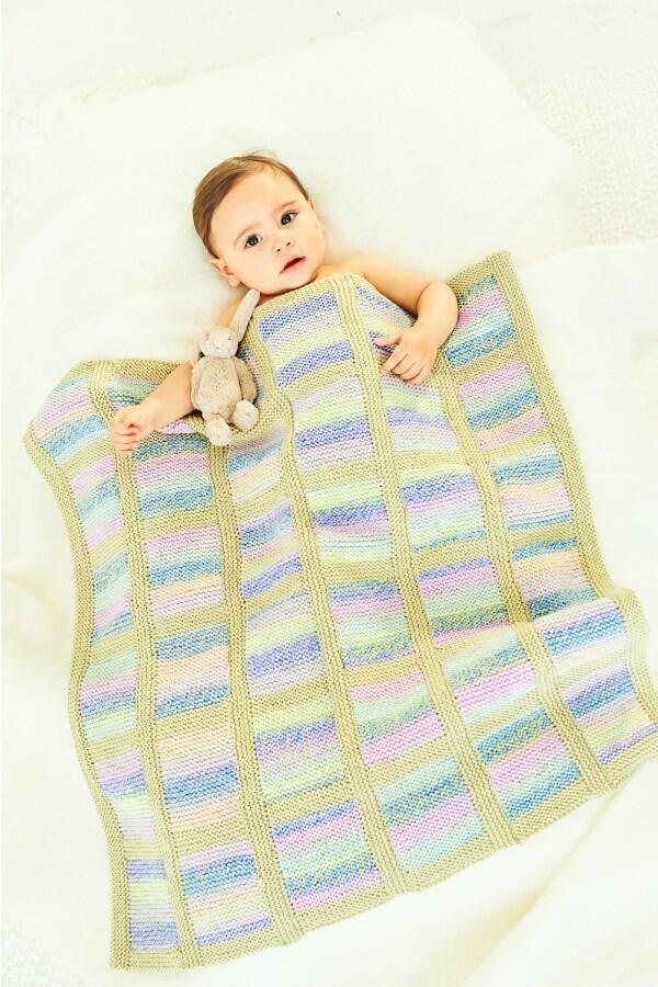 Stylecraft 10162 Blankets in Soft Baby Easy Stripes DK and Bambino DK Leaflet