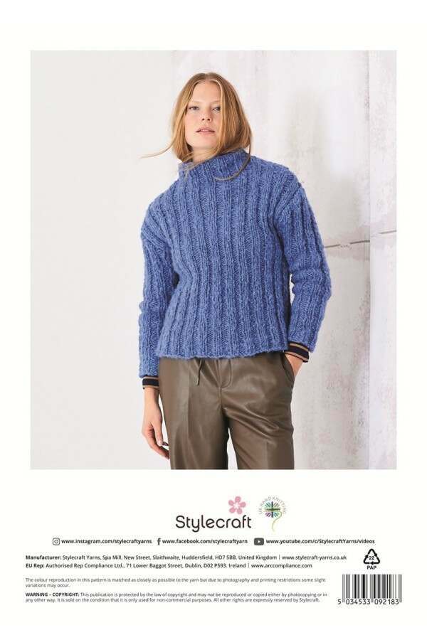 Stylecraft 10252 Sweaters in Cloudlike Leaflet