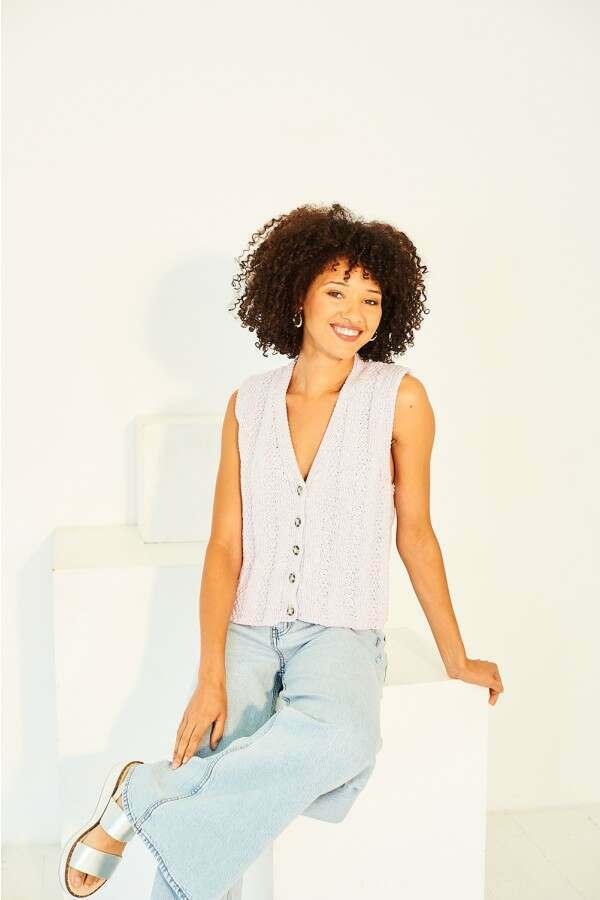 Stylecraft 10156 Tank and Waistcoat in Soft Pastels Aran Leaflet