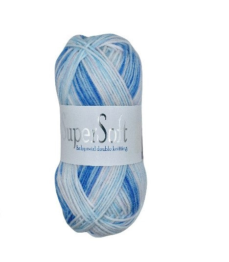 Jarol Supersoft Baby DK Swirl 1230 Blue Swirl 100g