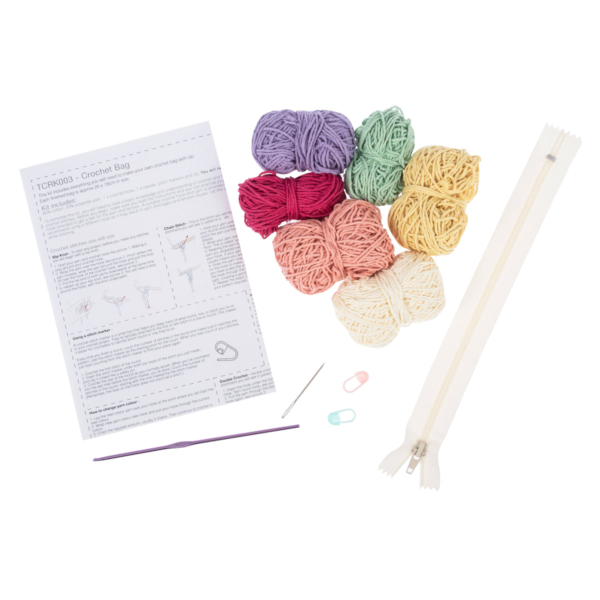 Bag with Zip Crochet Kit