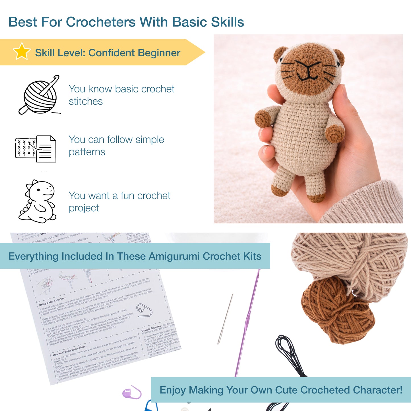 Capybara Amigurumi Crochet Kit