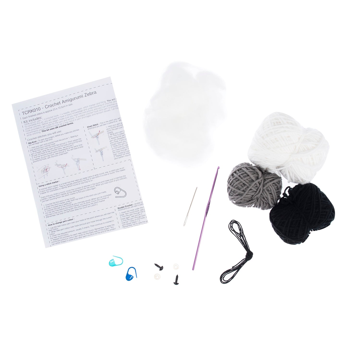 Zebra Amigurumi Crochet Kit