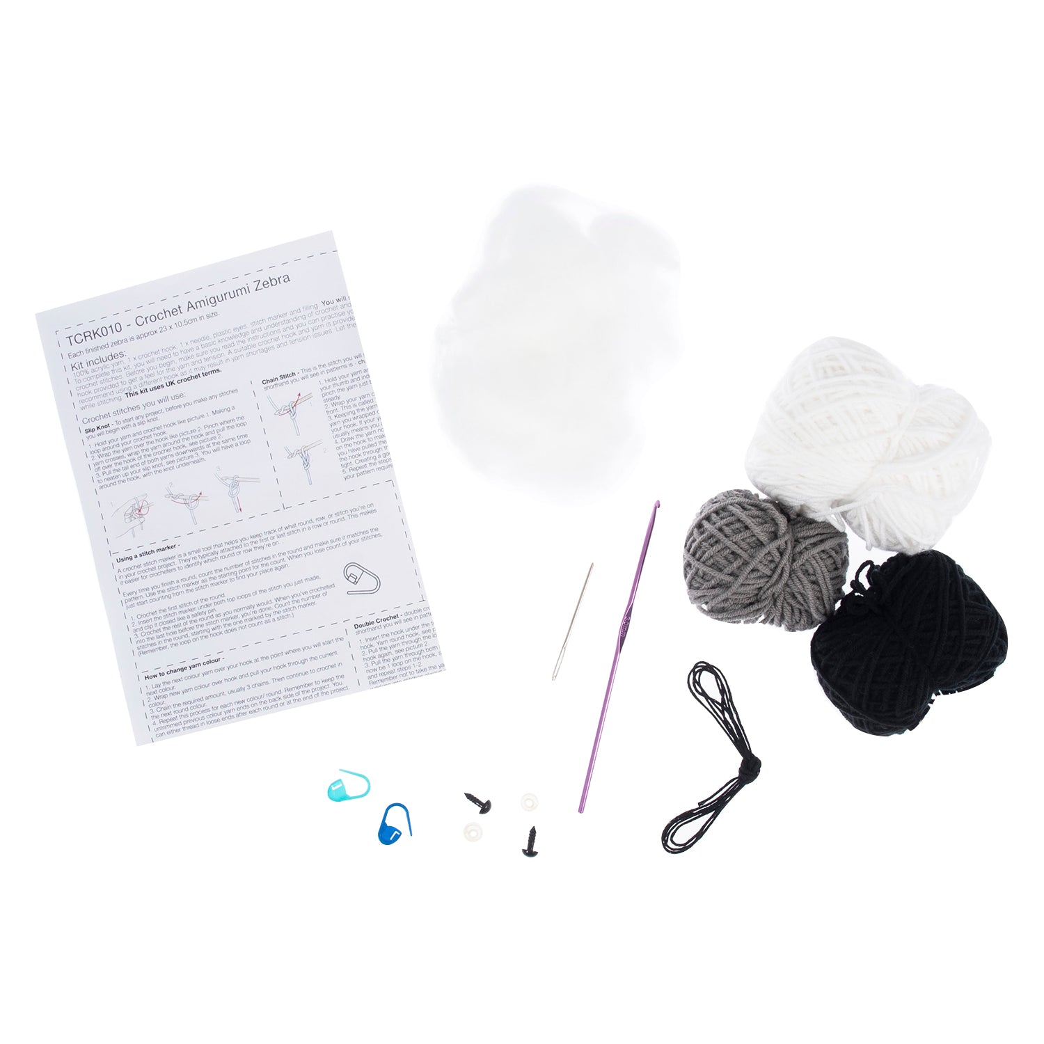 Zebra Amigurumi Crochet Kit
