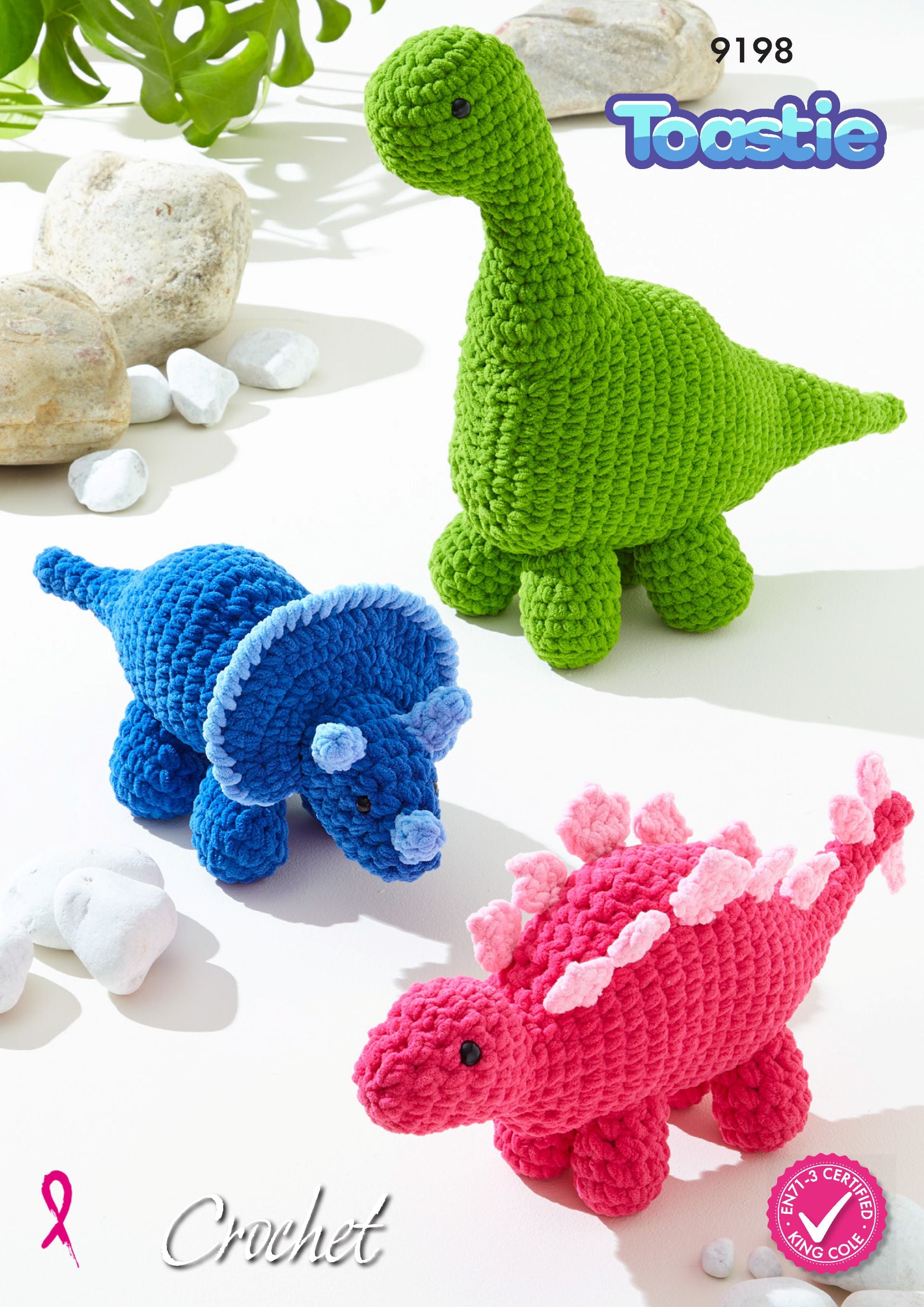 King Cole 9198 Crochet Dinosaurs in Toastie Leaflet