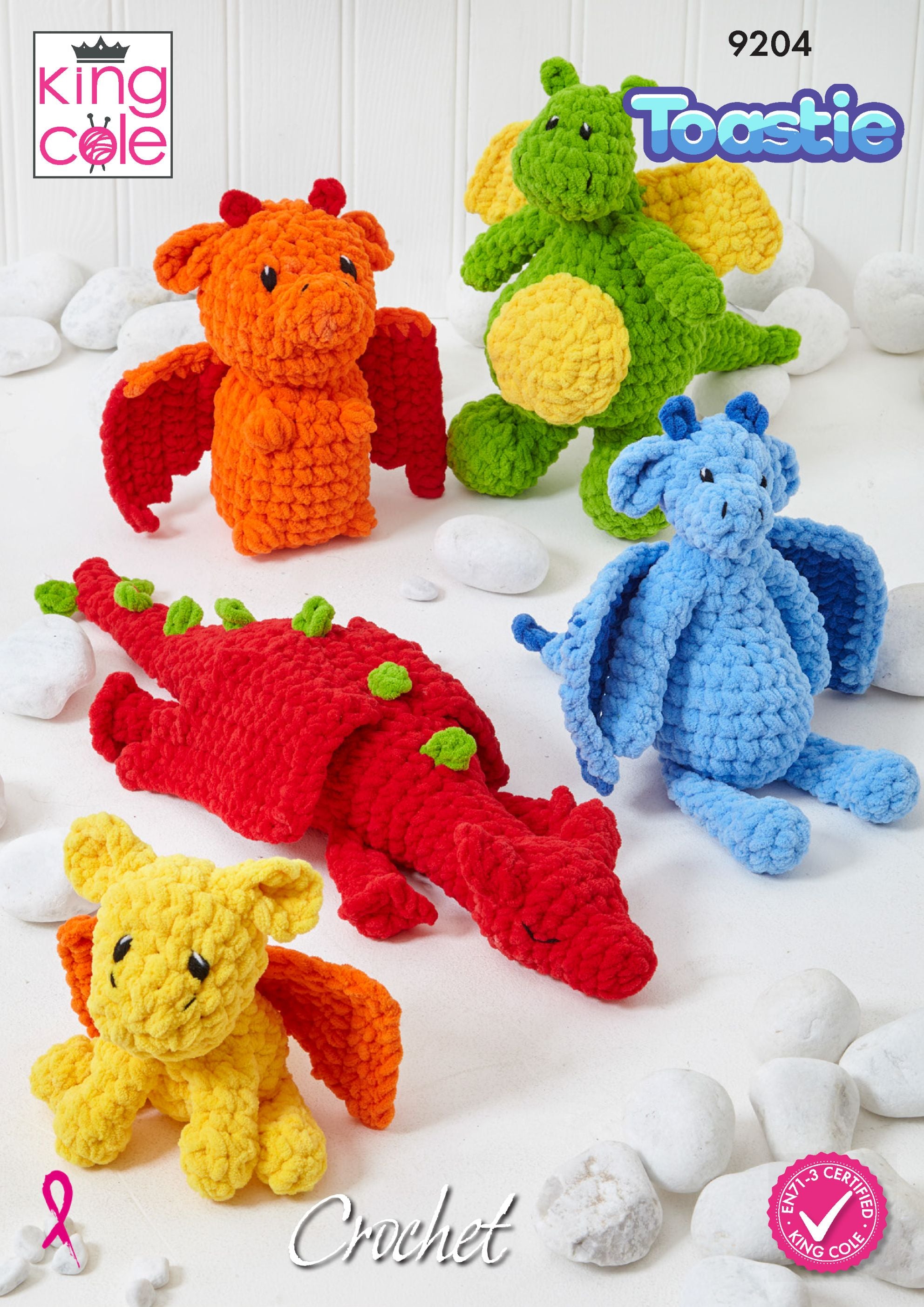 King Cole 9204 Crochet Dragons in Toastie Leaflet