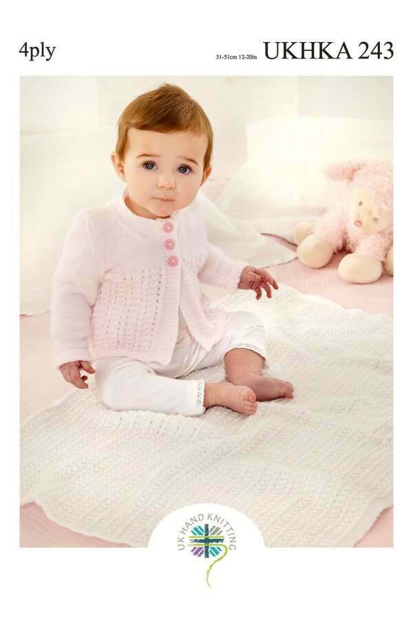 UKHKA 243 Cardigans and Blanket in 4 Ply Leaflet