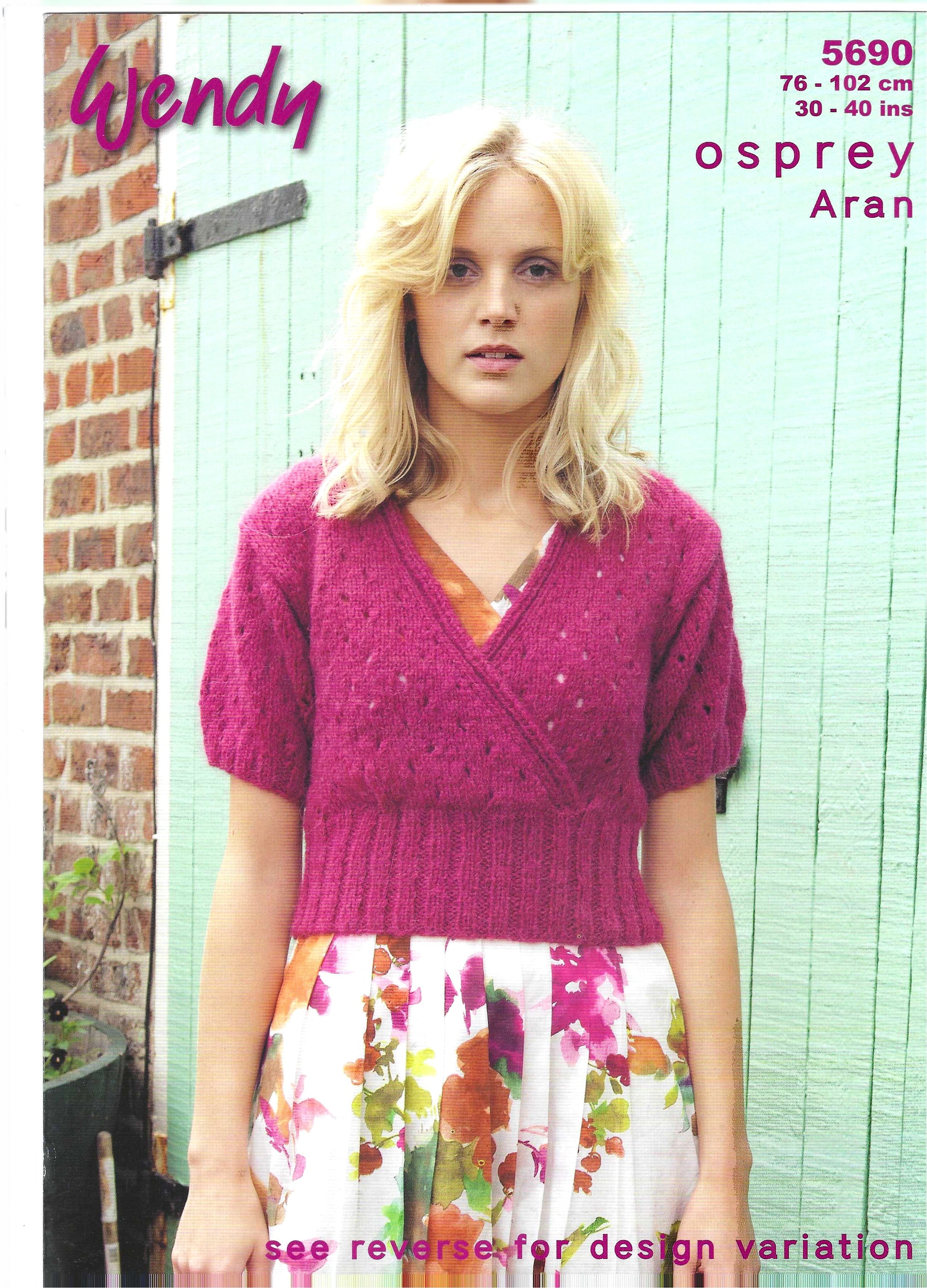 Ladies Ballet Style Cross Over Sweaters Long Or Short Sleeve Aran (Downloadable PDF)