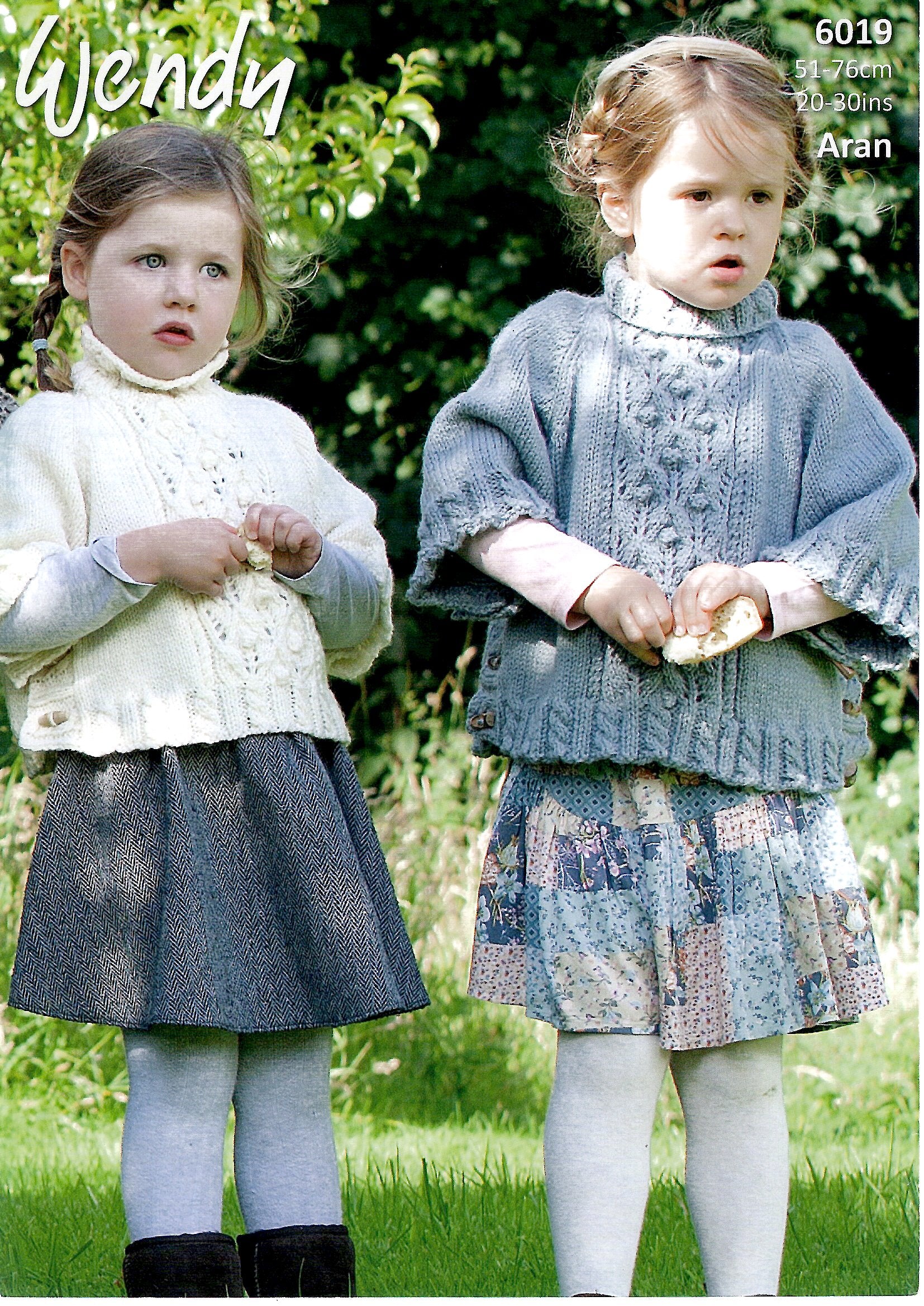 Poncho Style Sweater Aran 6019 Size 51cm - 76cm (Downloadable PDF)