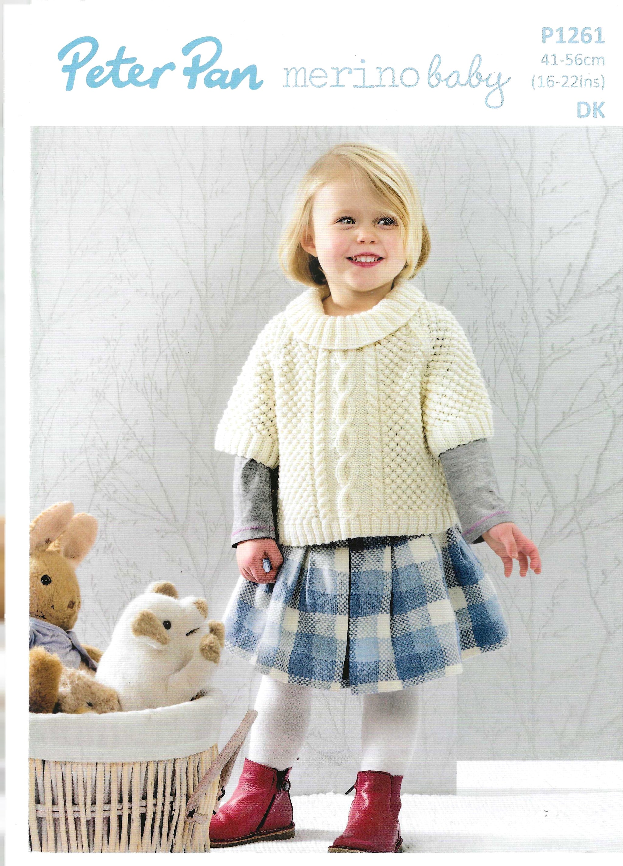 PDF Peter Pan Merino Baby DK Poncho Sweater (Downloadable PDF)