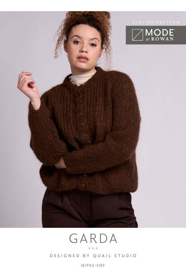 MODE at Rowan Garda Cardigan by Quail Studio in Mohair Soft Leaflet
