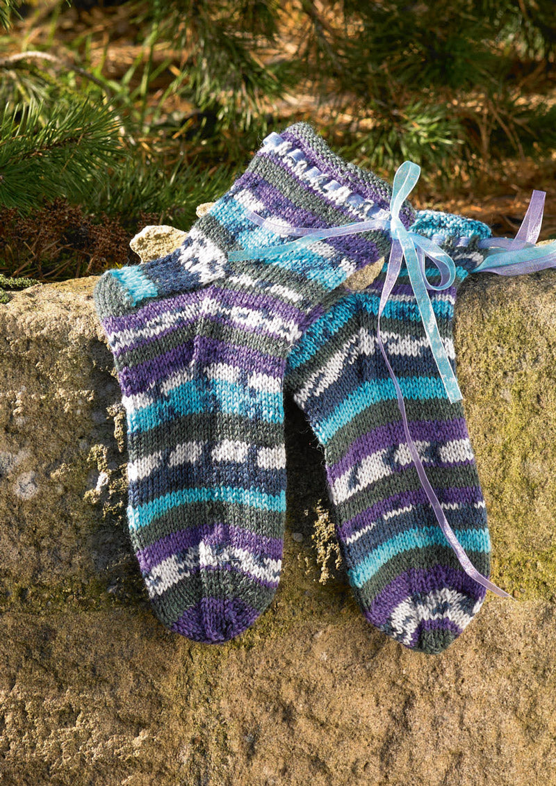 James C Brett JB551 Socks in Funny Feetz Pattern