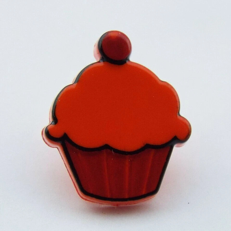 Cupcake Button 11mm Red