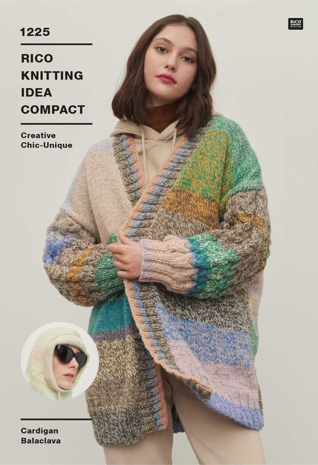 Rico Knitting Idea Compact 1225 Cardigan and Balaclava in Creative Chic-Unique leaflet