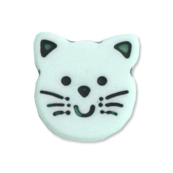 Novelty Button Kitten - Matt White