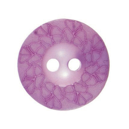 Flower Debossed Button 15mm Lilac