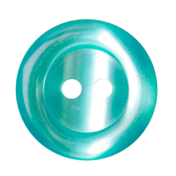 Rimmed Button 18mm Turquoise Blue