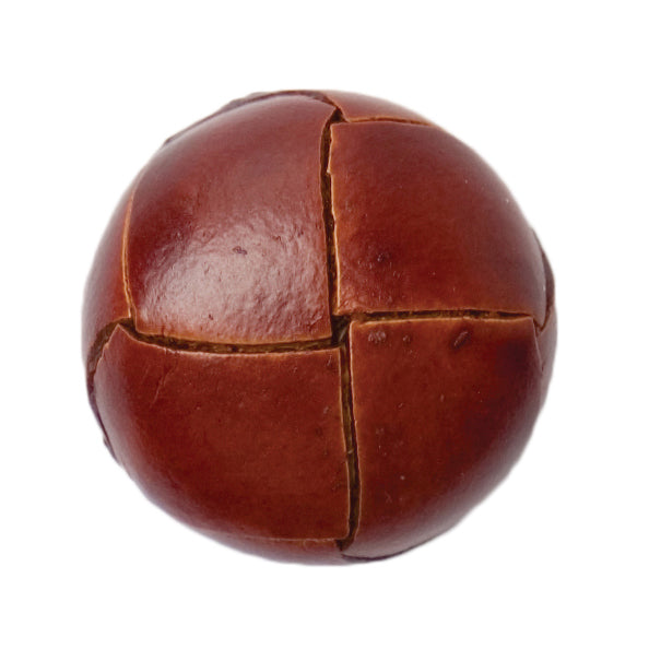 Imitation leather Button 15mm Brown