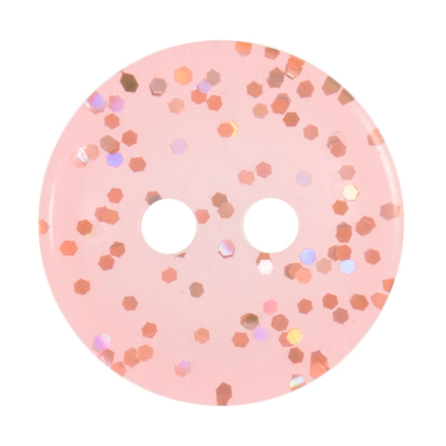 Transparent: Glitter Button 11mm Peach