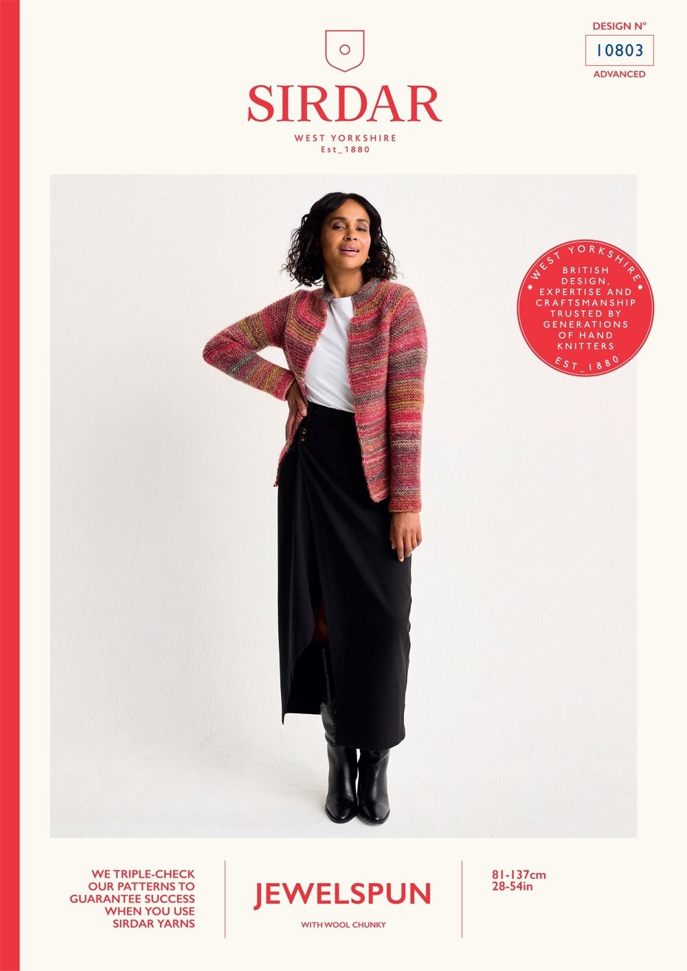 Sirdar 10803 Cardigan in Jewelspun with Wool Chunky booklet