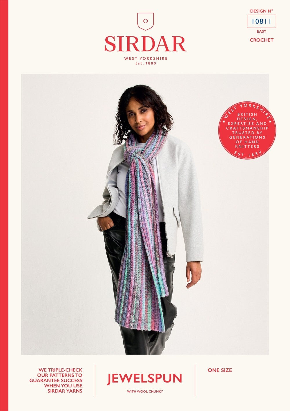 Sirdar 10811 Scarf inJewelspun with Wool Chunky booklet