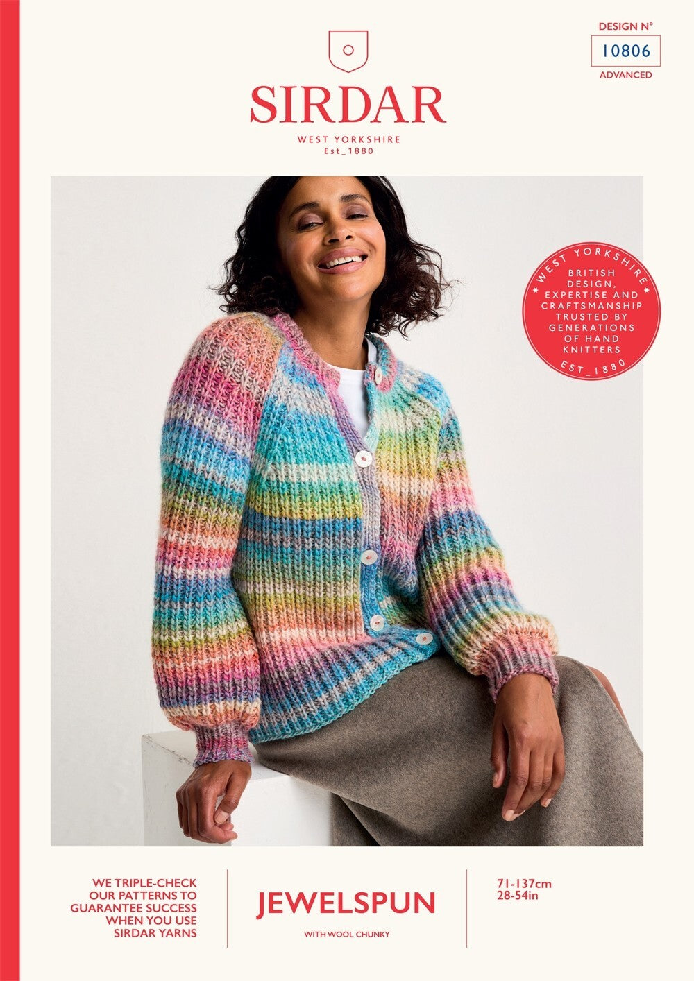 Sirdar 10806 Cardigan in Jewelspun with Wool Chunky booklet