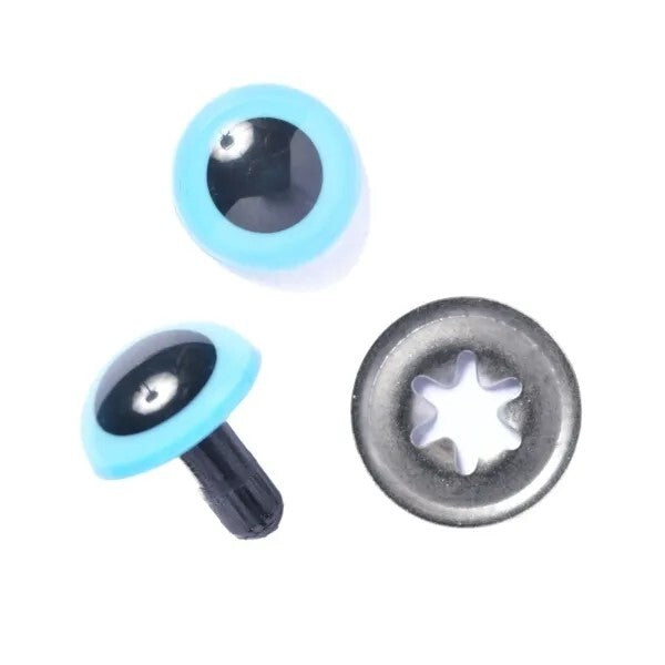Safety Toy Eyes 6mm Blue Outer With Black Centre 2 Pairs