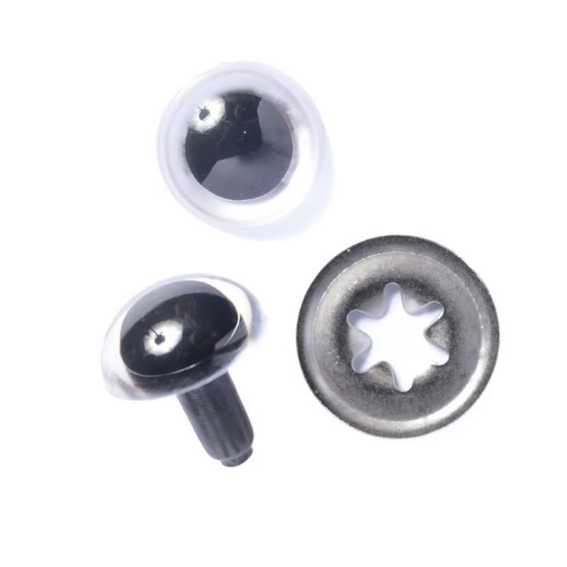 Safety Toy Eyes 7.5mm Clear Outer With Black Centre 2 pairs