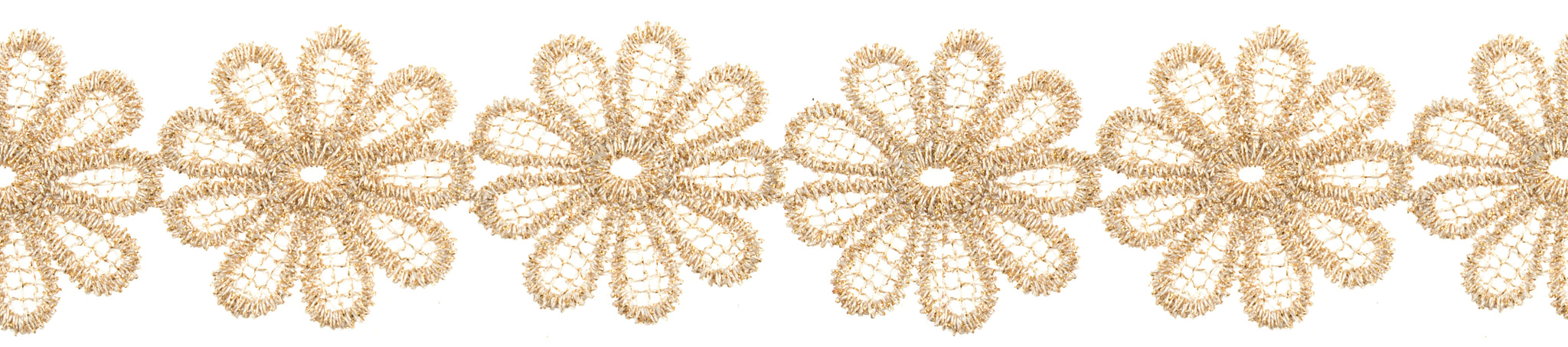 Trim Lace Guipure Flower 35mm Gold