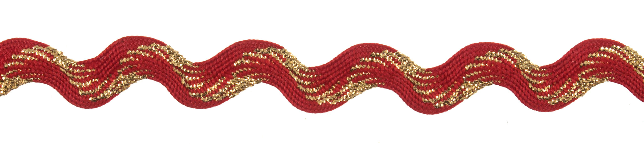Ric Rac Metallic 10mm: Red and Gold