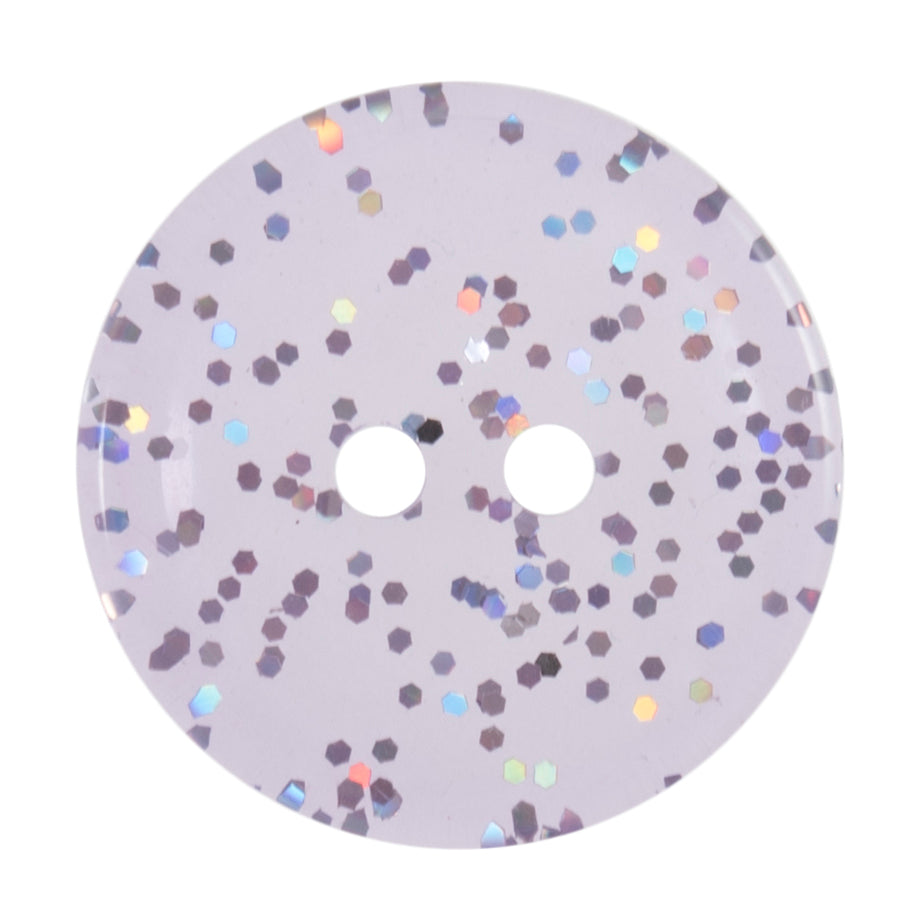 Transparent Glitter Button 15mm Lilac