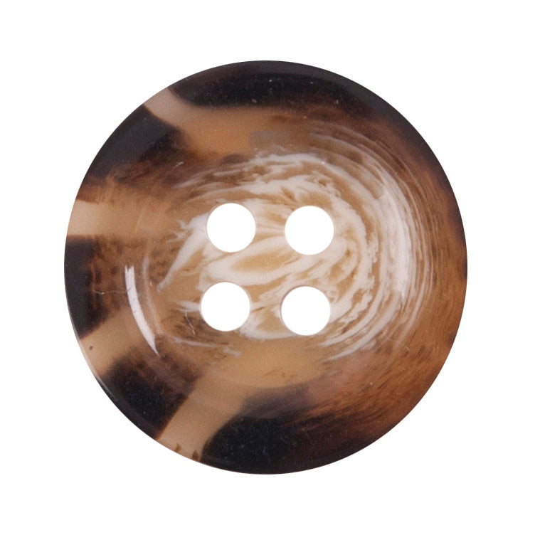 Rimmed Button 18mm Brown