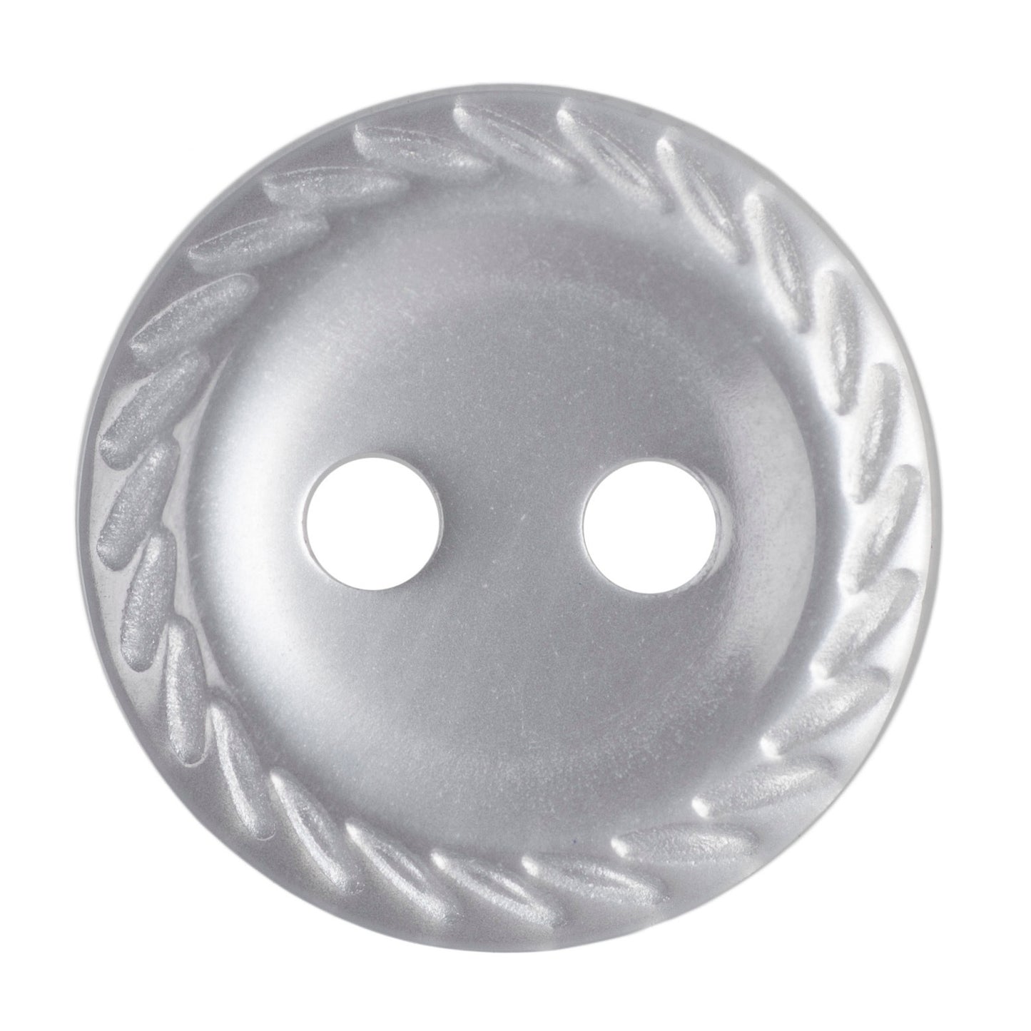 Rimmed Edge Button : 11mm: Blue Pearl White