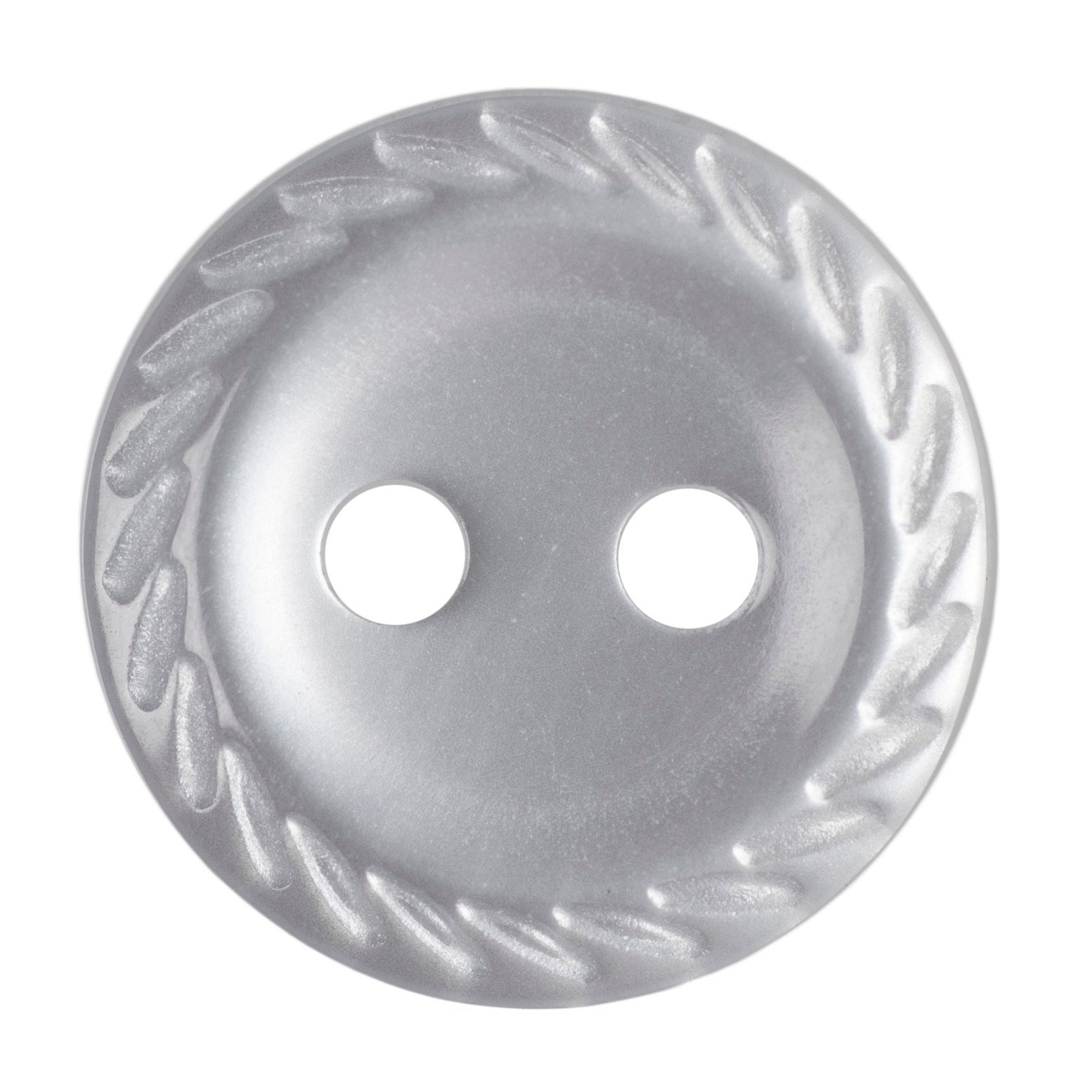 Rimmed Edge Button : 11mm: Blue Pearl White