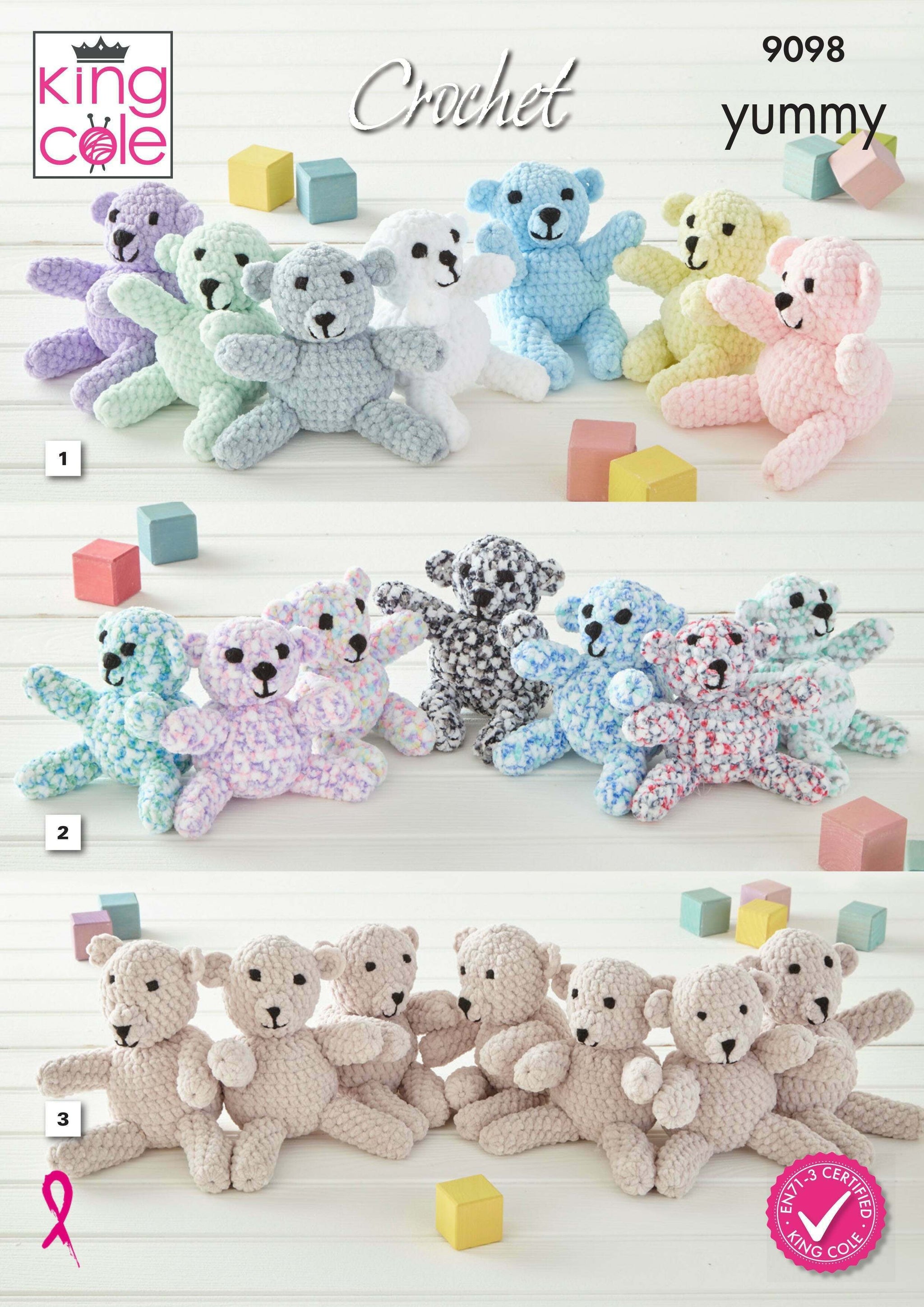 King Cole 9098 Crochet Teddy Bear Draught Excluder in Yummy Leaflet