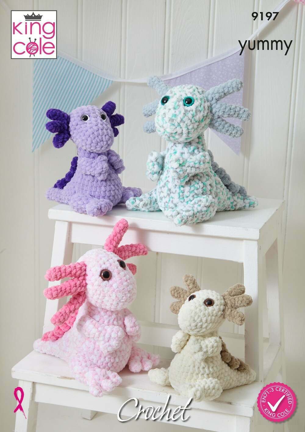 King Cole Crochet 9197 Axolotls in Yummy Leaflet