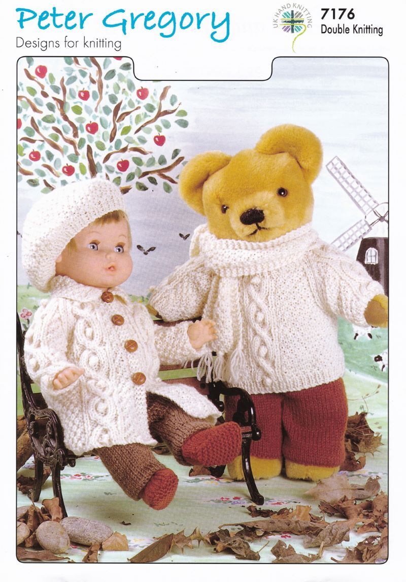 Knitted Doll or Teddy Clothes Knitting Pattern DK 7176