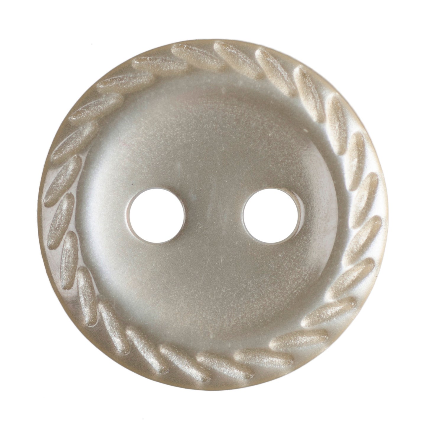 Rimmed Edge Button 16mm Cream