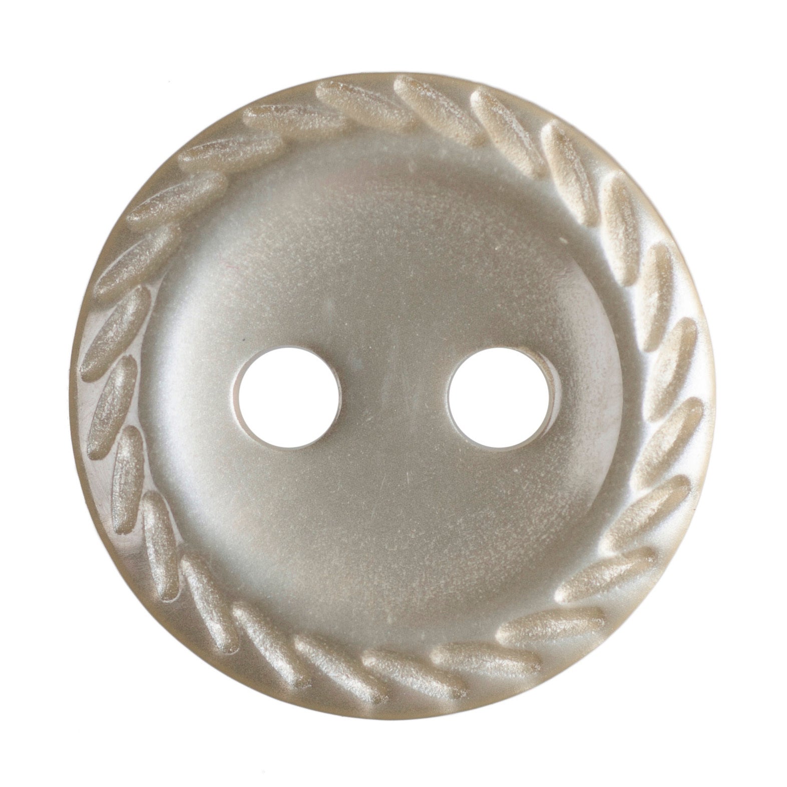 Rimmed Edge Button 16mm Cream