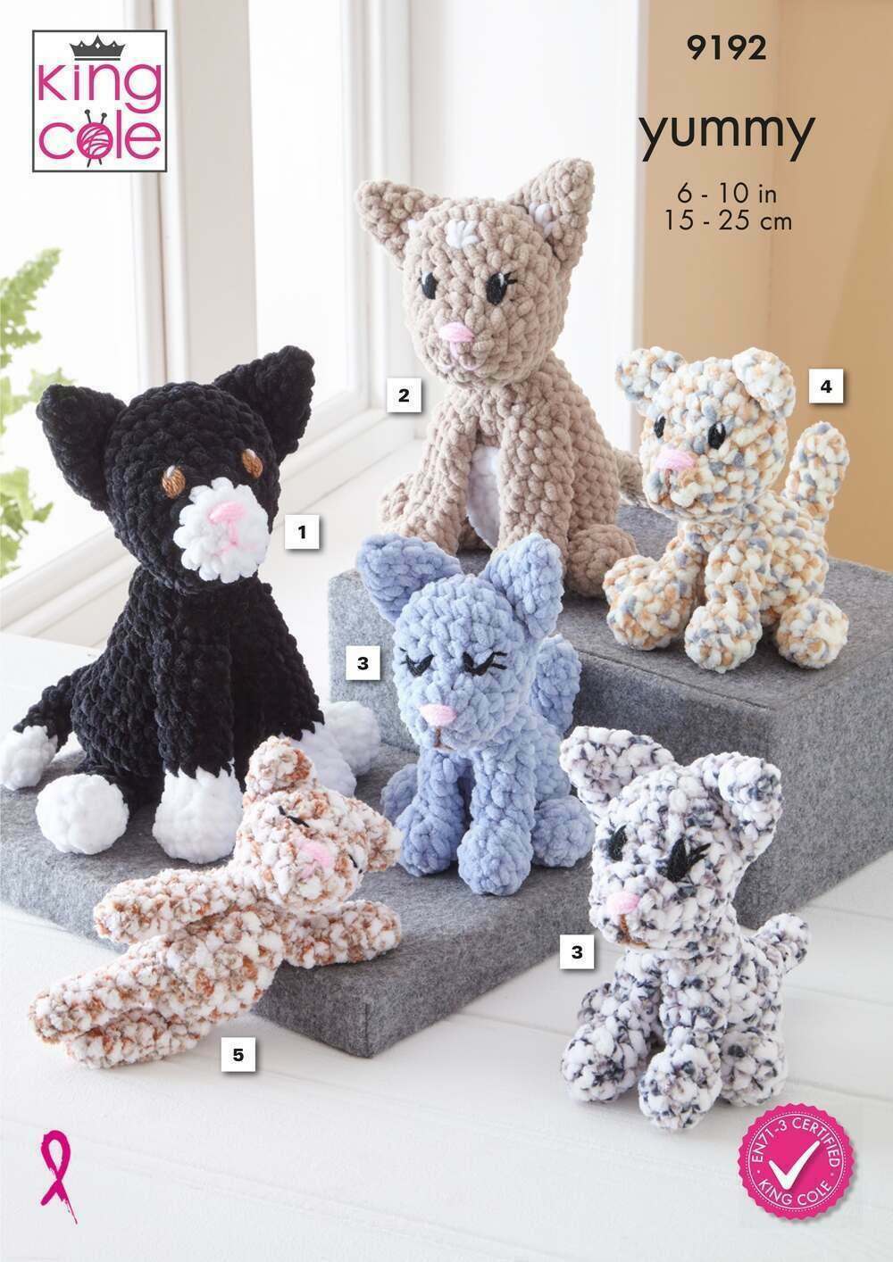 King Cole 9192 Cats in Yummy and Dollymix DK Leaflet
